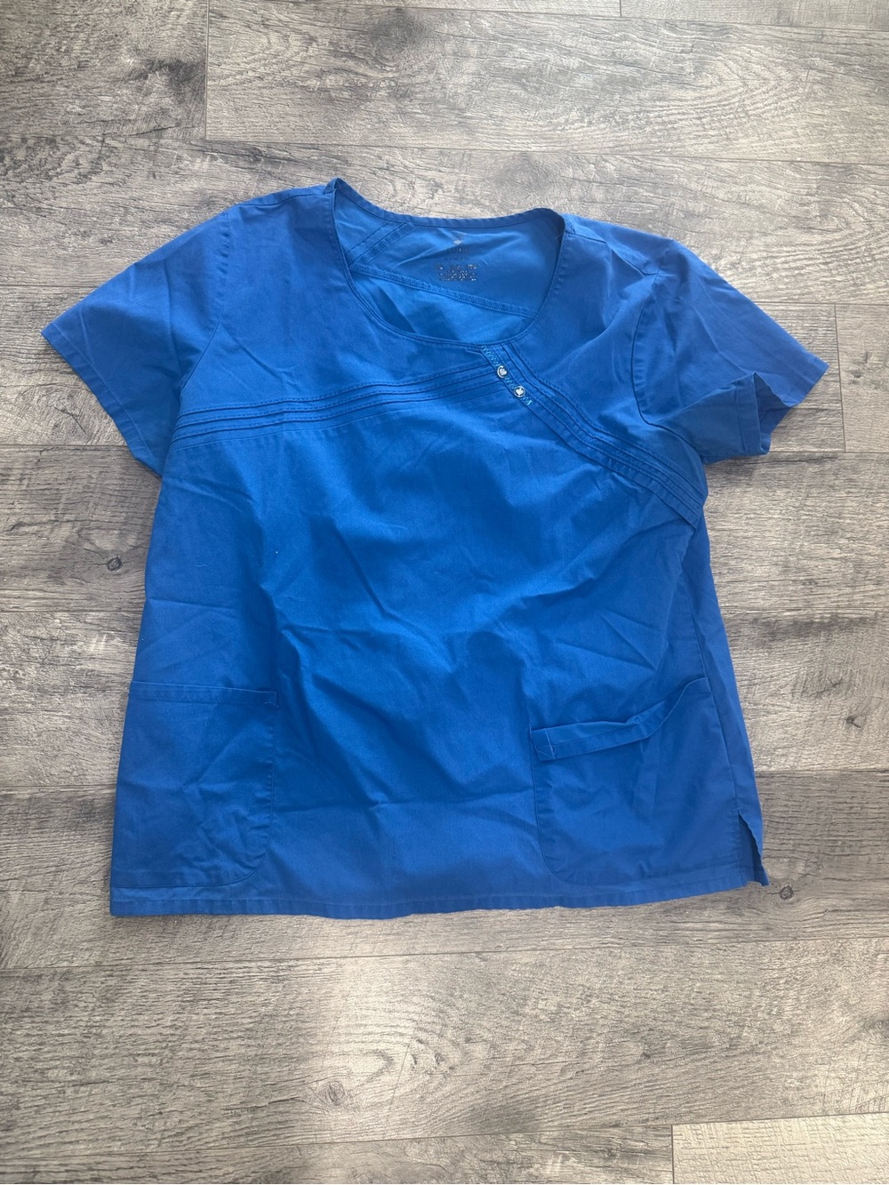 Royal blue med couture scrub top